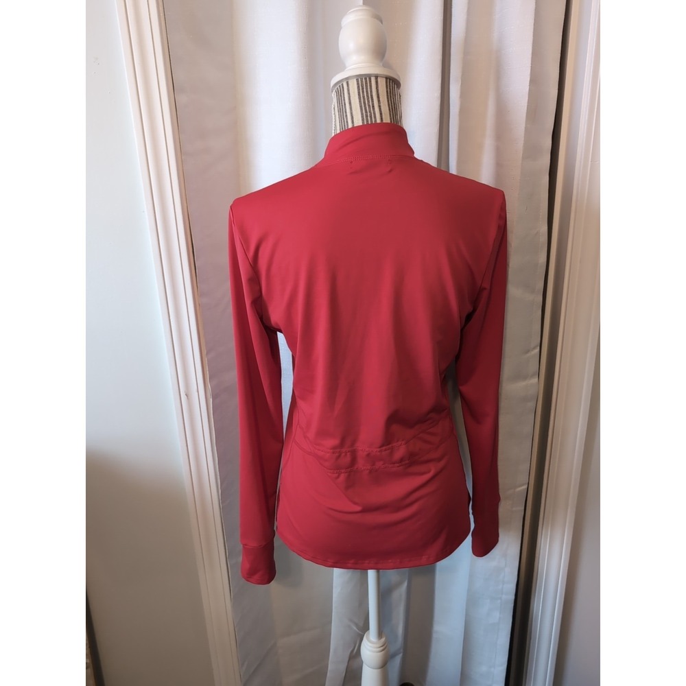 Cool Run Women's Red Front Zip Jacket With Thumb Holes Size Small - Picture 5 of 9